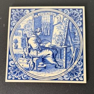Delft Blue Tile with "De Schilder" The Painter design